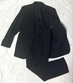 美品 】バーバリーロンドン スーツ ブラック シルク混 AB5 ストライプ