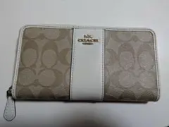 COACH 長財布 ベージュ/ホワイト