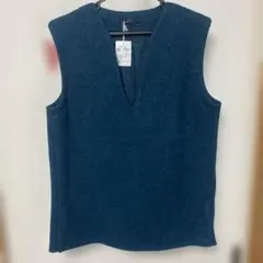 ohana 新品 ダークブルー Vネック ノースリーブベスト