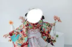 チュール被布 メロウ風赤白 七五三 3歳 縁起物 女の子着物 7歳 - メルカリ