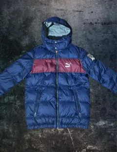 【大人気‼️ 】90s PUMAバーシティ ダウンジャケット ネイビーブルー