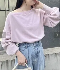 kastane クロップドオフィショルスウェット