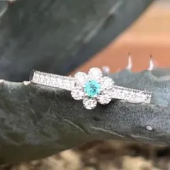 1081 ブラジル産パライバトルマリンptリング　鑑別書付き