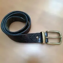 超レア EVISU エビス ベルト 家紋 刻印 ガラスレザー ダークブラウン 超レア EVISU エビス ベルト 家紋 刻印 ガラスレザー ダークブラウン