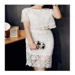 春コーデ おしゃれ 女子力アップ レース セットアップ ドレス