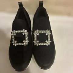 vivian クリスタル装飾 ブラック スニーカーS