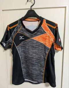美品 Mizuno ミズノ 卓球ウェア ブラック/オレンジ JTTA公認