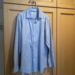 UNIQLO スーパーノンアイロン スリムシャツ 青 XL