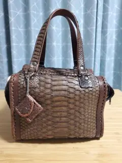 新品未使用 スネーク シーパイソン ヘビ革 編み込み ショルダーバッグ 