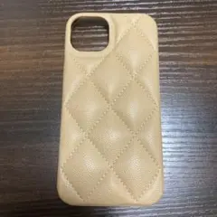 iPhone 13/14ベージュ キルティングケース