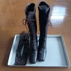 ダークブラウン ロングブーツ　BENEBIS