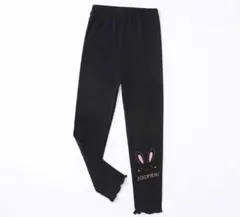 レギンス スパッツ 女の子 ワンポイント10分丈 ブラック100  2枚セット