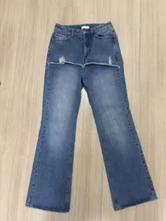 H&M ダメージ加工 デニムパンツ ブルー36