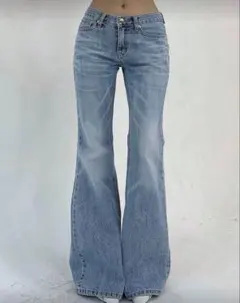 shein フレアジーンズ　デニム　韓国　ローライズ