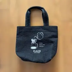 KALDI ブラック トートバッグコーヒーイラスト