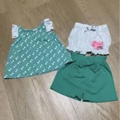 女子80サイズ　seraph ノースリーブ　ショートパンツ２枚セット