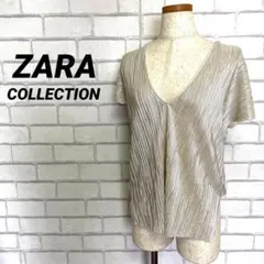 美品　ZARA ザラ　コレクション　キラキラ　プリーツ　カットソー　Tシャツ　夏