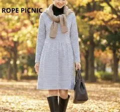 ROPE PICNIC ボーダーカットソーワンピース　長袖のサムネイル