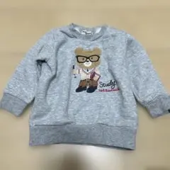 MIKIHOUSE ホットビスケッツクマ刺繍 グレー トレーナー