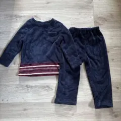 GU ネイビー フリースパジャマ ストライプ　120