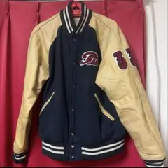 pikoスタジャン ヴィンテージ袖レザー　古着 90s サイズ38M〜Ｌ相当