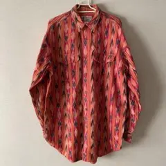 古着　長袖　シャツ　インド綿　オレンジ　綿100% GLOVE HOUSE