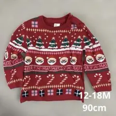 H&M クリスマス柄 ニットセーター 12-18M