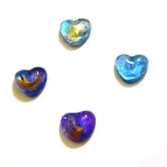 コロンとしたハートの波石レジンピアスセット　カボション