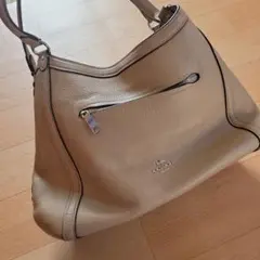 Coach ベージュ レザー ハンドバッグ