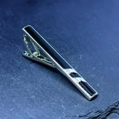 ネクタイピン タイピン エナメル 黒 ブラック シルバー ビジネス 結婚式