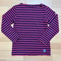 オーシバル ボーダーバスクシャツ ネイビー/レッド サイズ1 美品 送料無料