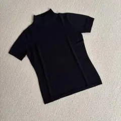 Calvin Klein 半袖 ハイネック ニット ブラック