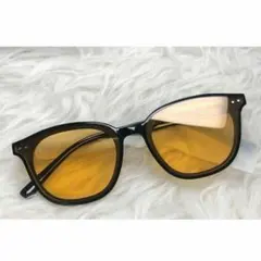 サングラス オレンジ メガネ 伊達メガネ レトロ オレンジ 小顔 紫外線