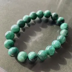 高品質グリーンアベンチュリン10mmキラキラレッセンスたっぷり　インド翡翠ブレス