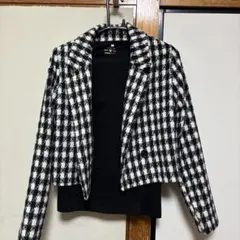 ノーカラー ハウンドトゥースジャケットのみ