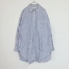 UNIQLO ストライプシャツ Sサイズ ブルー ロング丈 コットン