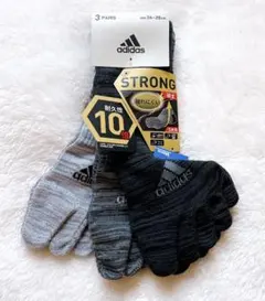 《新品・タグ付き》 adidas☆メンズ　5本指ソックス 3足組 26-28cm