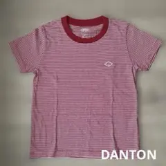 【美品】DANTON ボーダーTシャツ　赤　半袖　ダントン　ロゴ　ワッペンのサムネイル