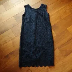 ユニクロ　レースワンピース　ネイビーM