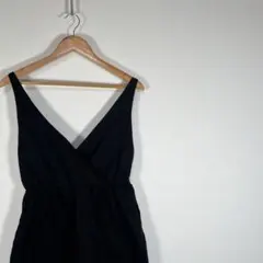美品 ヴァンスエクスチェンジ カシュクールサロペット オールインワン ブラックのサムネイル