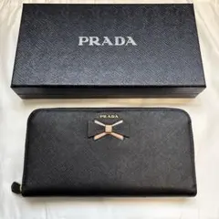 ✨Sランク・箱保証書付き✨ PRADA 長財布 サフィアーノレザー リボン