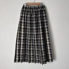 RODEO CROWNS チェックプリーツロングスカート 紺 フリーサイズ