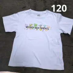 120 UNIQLO　コラボ　ミッキーと仲間たち Tシャツ 少しゆったりめサイズ