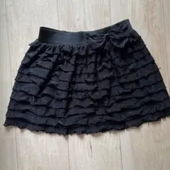 ブラックフリルスカート 130