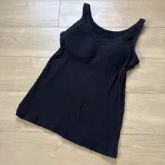 GUカップ付きリブタンクトップ ブラックのサムネイル