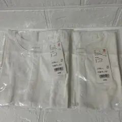 新品／エアリズムコットンブレンド前空きクルーネックT（半袖）110cm 2枚