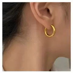 ☆人気☆シンプルフープピアス シルバーゴールド 高品質サージカルステンレス