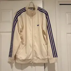 adidas トラックジャケット ホワイト パープル 上下