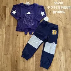 タグ付き未使用 男の子 パイル地 長袖 長ズボン 上下2点セット 95 綿100