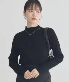 新品　アースミュージックアンドエコロジー　ハイネックニットリブプルオーバー